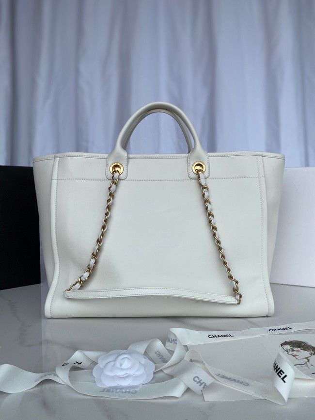 Chanel Original Leather Shopping Bag 66941 white