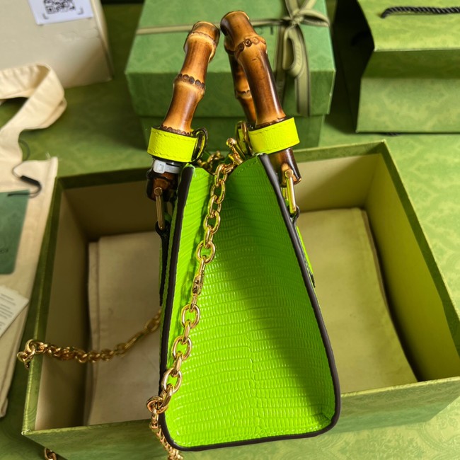 Gucci Diana lizard mini bag 675800 Fluorescent green