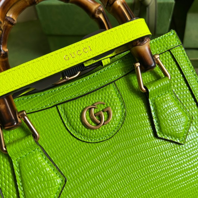 Gucci Diana lizard mini bag 675800 Fluorescent green