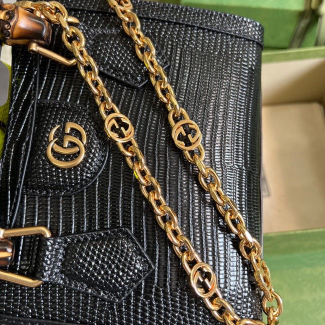 Gucci Diana lizard mini bag 675800 black