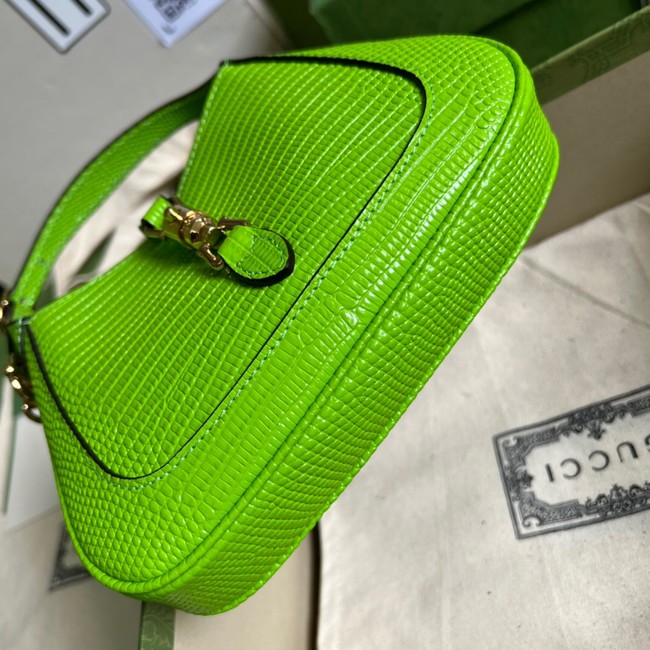 Gucci Jackie 1961 lizard mini bag 675799 Fluorescent green