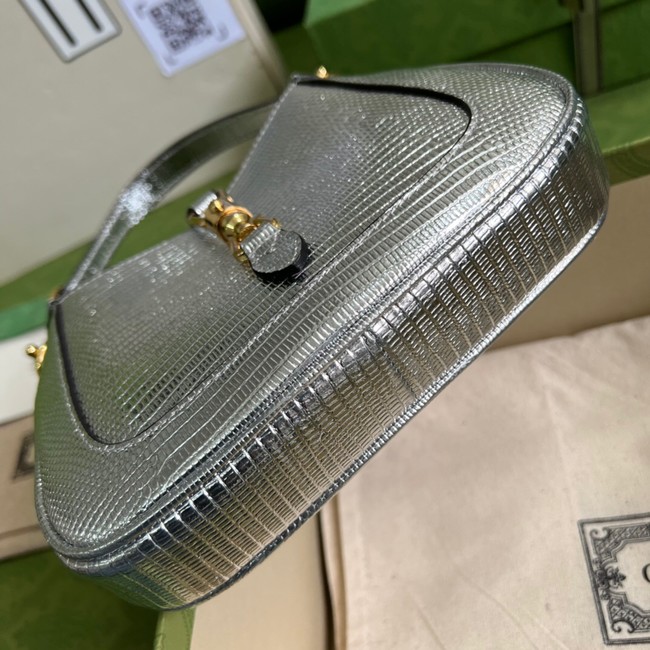 Gucci Jackie 1961 lizard mini bag 675799 Silver