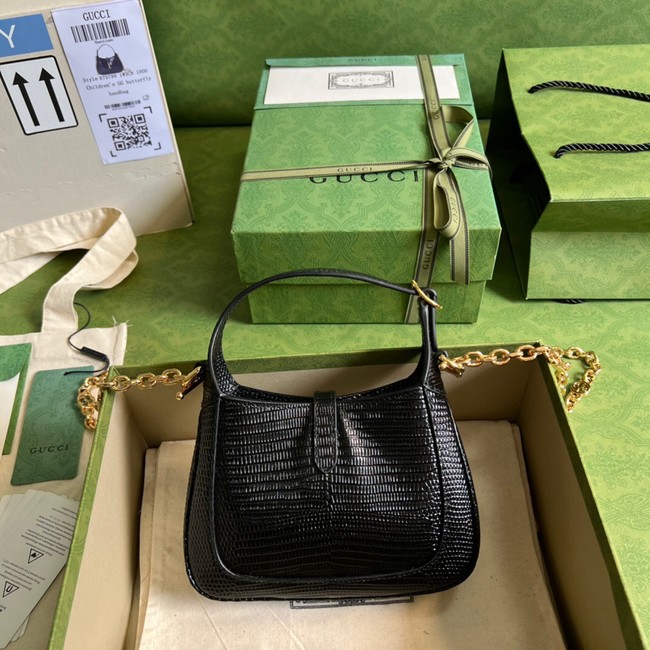 Gucci Jackie 1961 lizard mini bag 675799 black