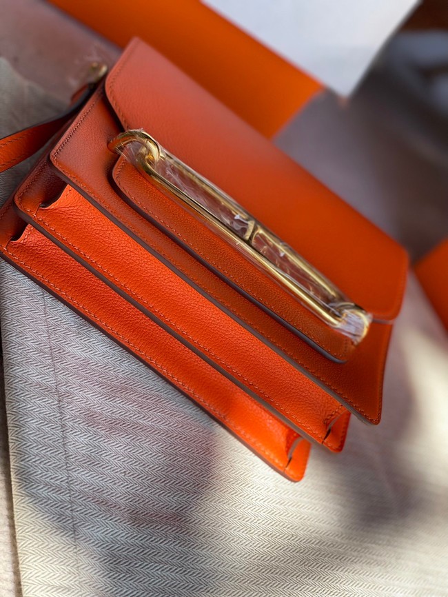 Hermes Roulis 19cm Evercolor 9D H9003 orange&Gold