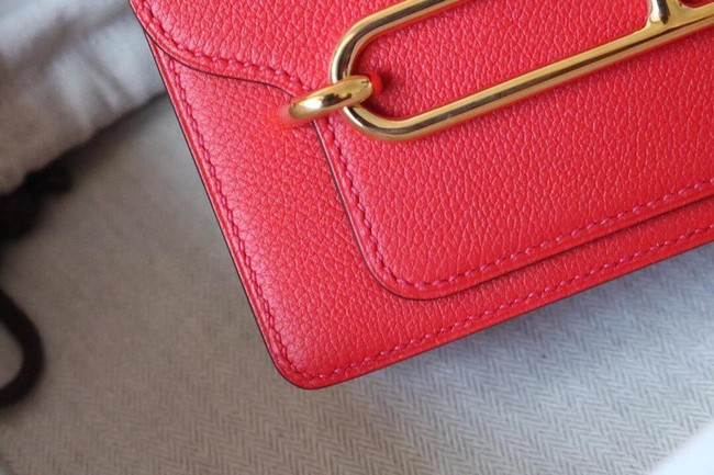 Hermes Roulis 19cm Evercolor 9D H9003 red&Gold