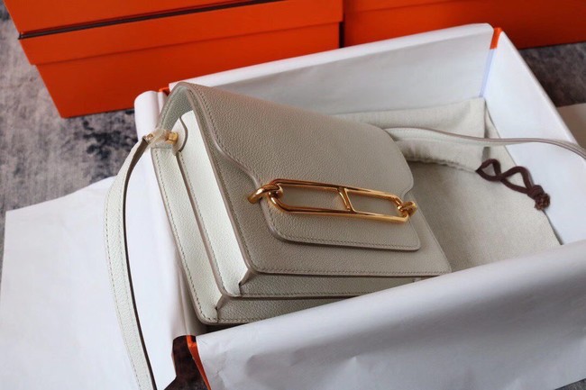 Hermes Roulis 19cm Evercolor 9D H9003 white&Gold