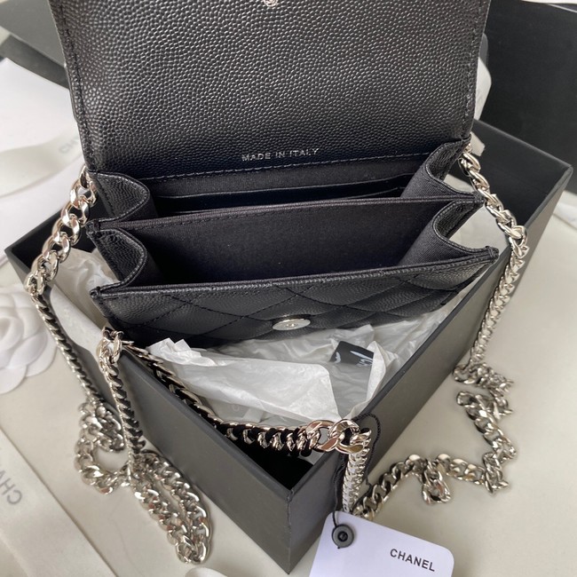 Chanel Grained Calfskin CLUTCH WITH CHAIN AP2758 black