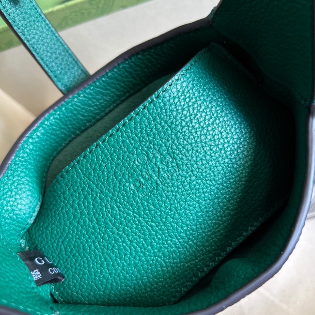 Gucci Jackie 1961 mini natural grain leather hobo bag 637091 Emerald green