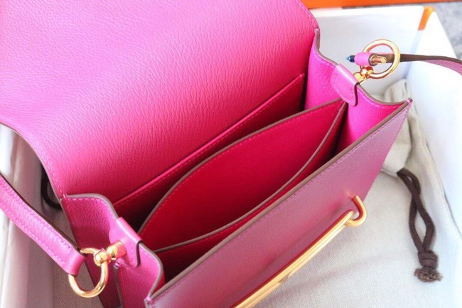 Hermes Roulis 19cm Evercolor 9D H9003 Plum&Gold