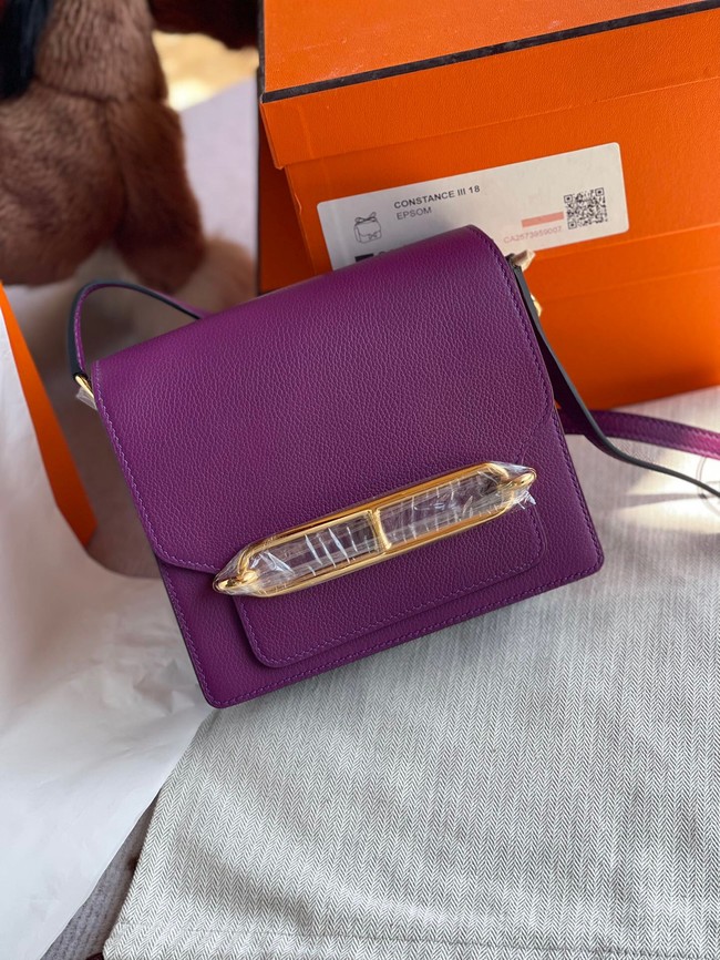 Hermes Roulis 19cm Evercolor 9D H9003 purple&Gold