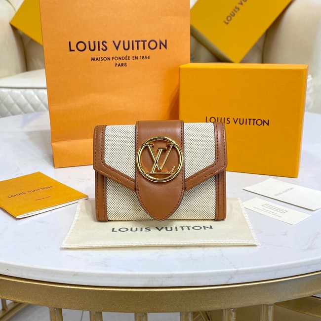 Louis Vuitton LV PONT 9 COMPACT WALLET M81393 brown