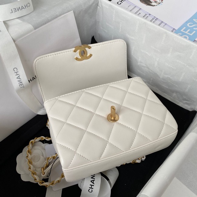 Chanel MINI FLAP BAG AS3239 white