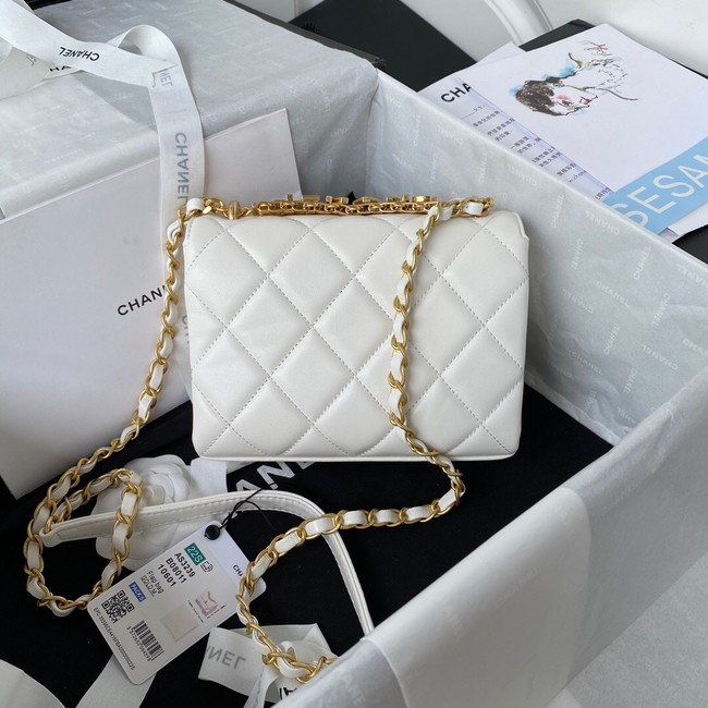 Chanel MINI FLAP BAG AS3239 white