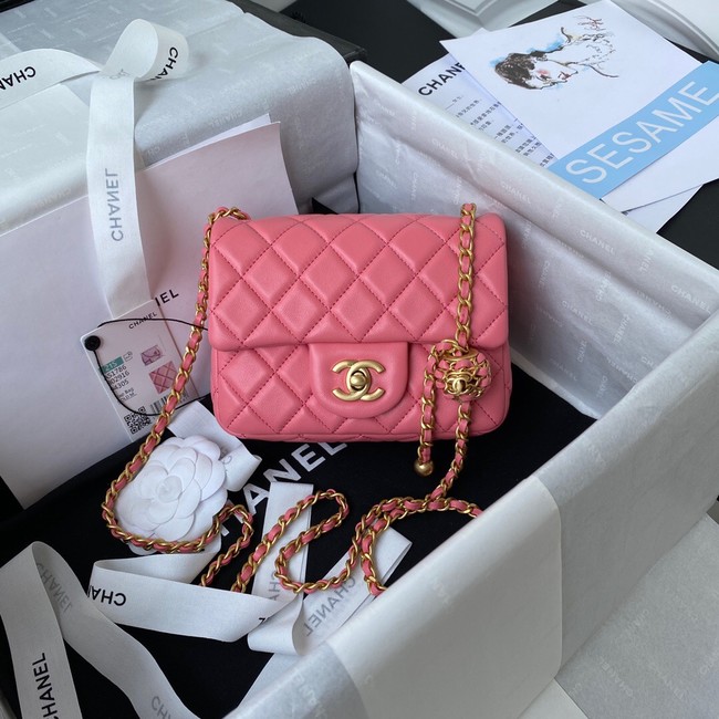 Chanel MINI Flap Bag Original Sheepskin Leather AS1786 pink