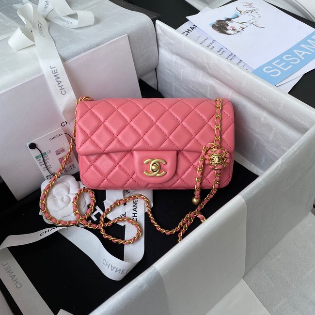 Chanel small Flap Bag Original Sheepskin Leather AS1787 pink