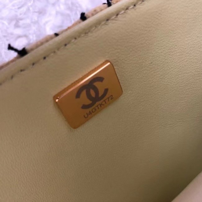 Chanel CLASSIC HANDBAG A01112 green& gold