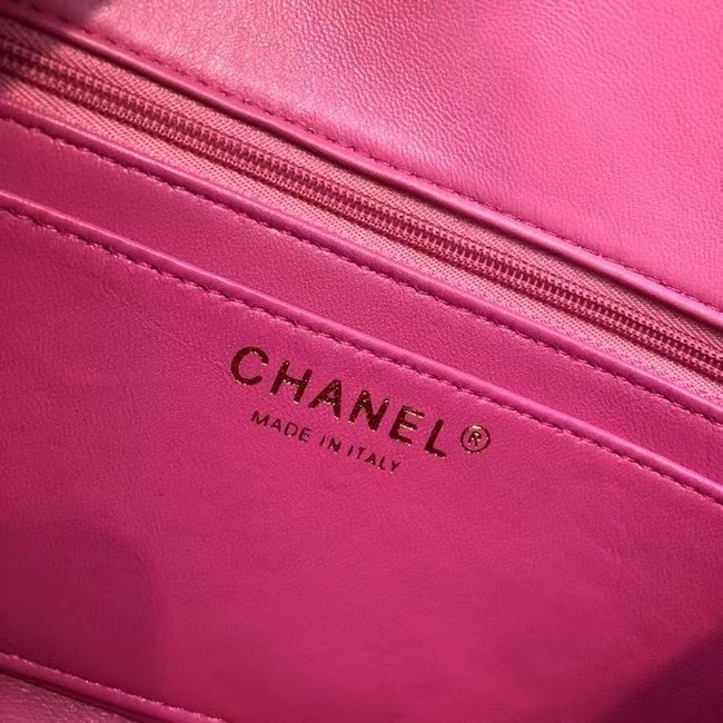 Chanel CLASSIC HANDBAG A01116 Dark Pink& gold