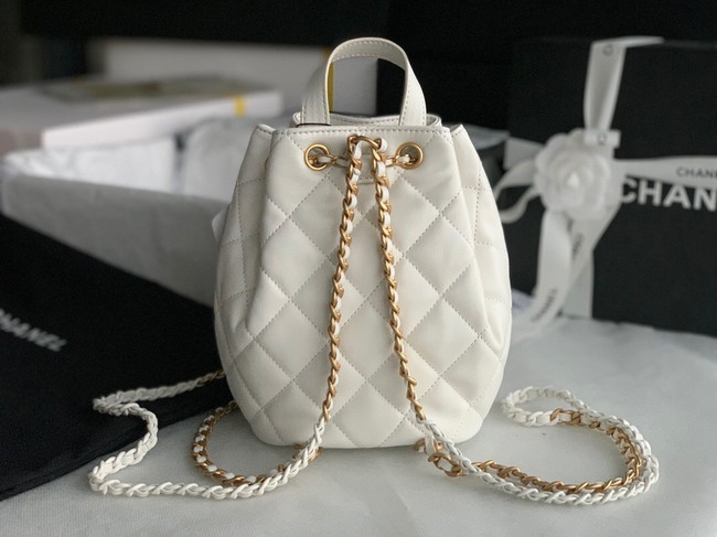 Chanel Calfskin Backpack Original Leather AS3211 white