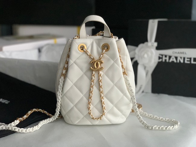 Chanel Calfskin Backpack Original Leather AS3211 white