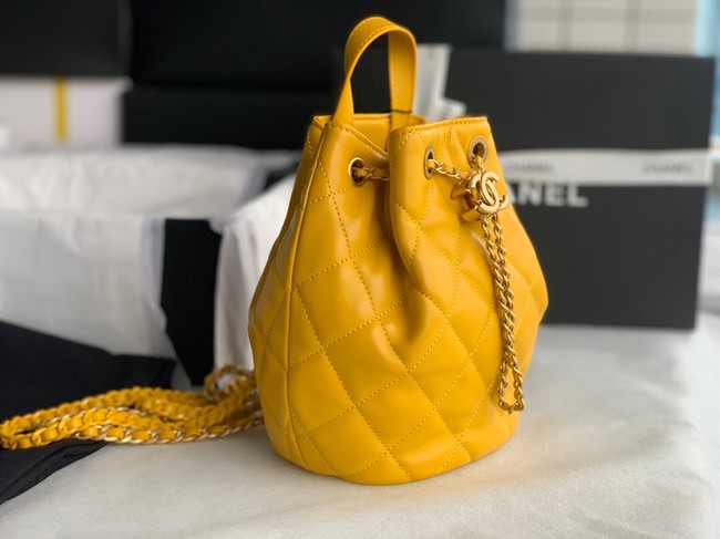 Chanel Calfskin Backpack Original Leather AS3211 yellow