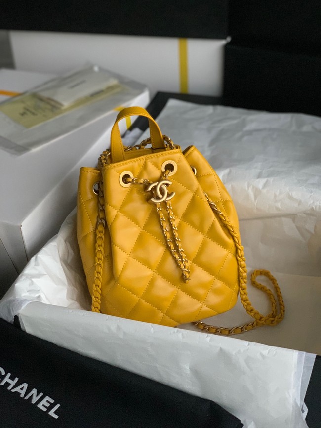 Chanel Calfskin Backpack Original Leather AS3211 yellow