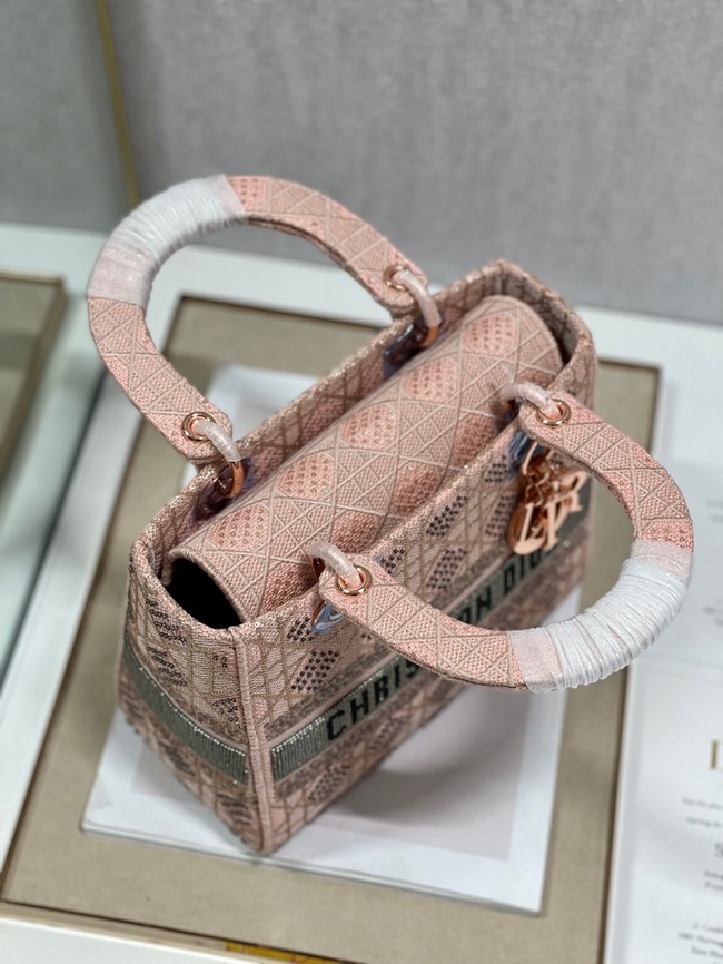 MEDIUM LADY DIOR BAG M0565O light pink