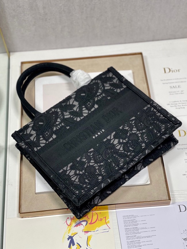 SMALL DIOR BOOK TOTE Embroidery M1265ZRGO black