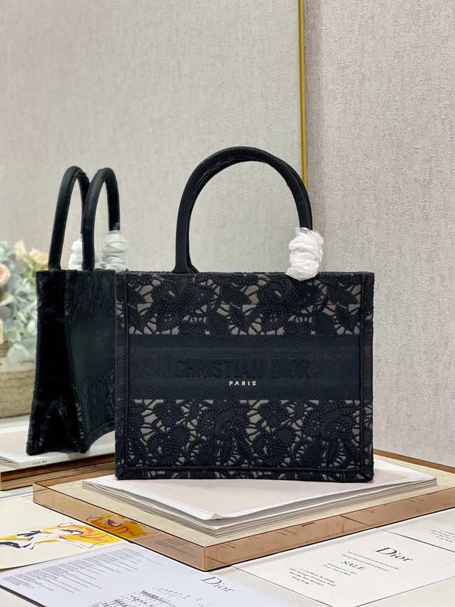 SMALL DIOR BOOK TOTE Embroidery M1265ZRGO black