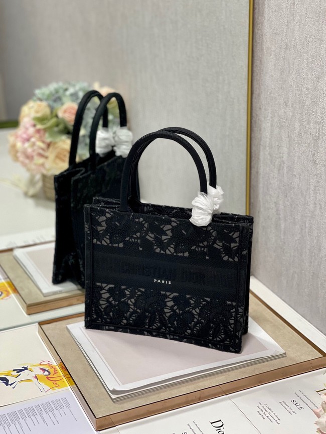 SMALL DIOR BOOK TOTE Embroidery M1265ZRGO black