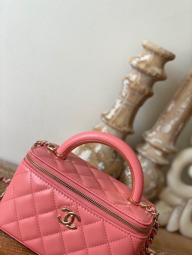 Chanel mini Shoulder Bag Lambskin & Gold-Tone Metal 81208 pink