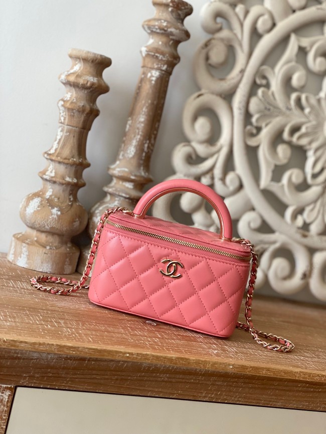 Chanel mini Shoulder Bag Lambskin & Gold-Tone Metal 81208 pink