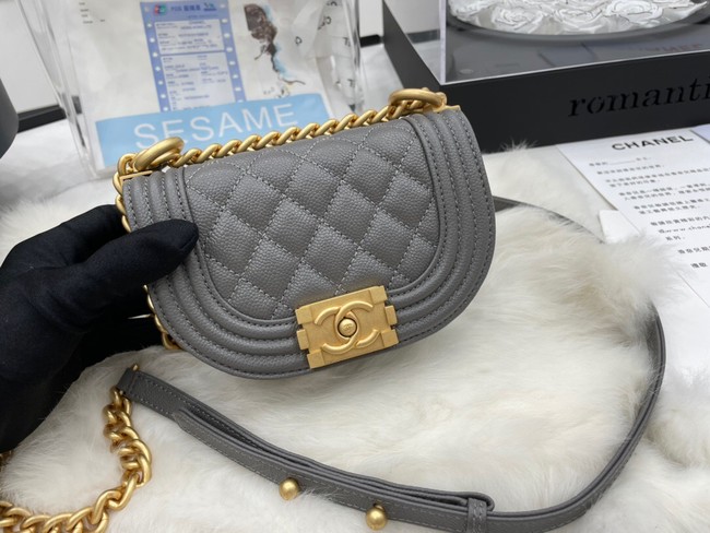 CHANEL MESSENGER BAG MINI BOY AS3351 gray