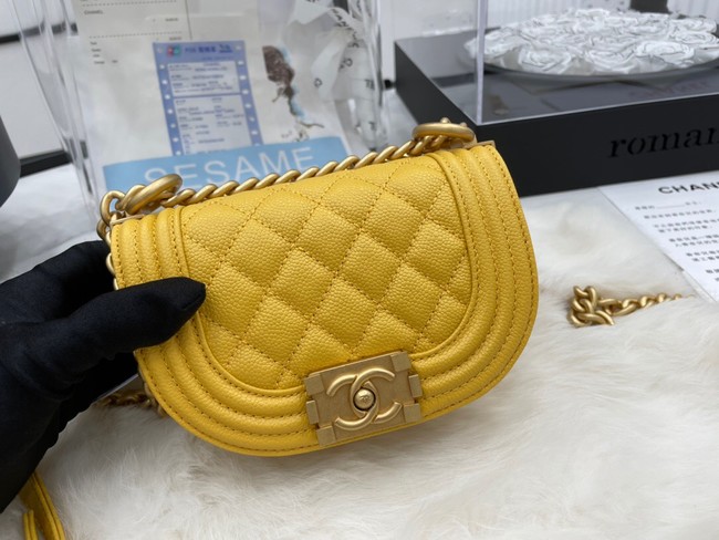 CHANEL MESSENGER BAG MINI BOY AS3315 yellow