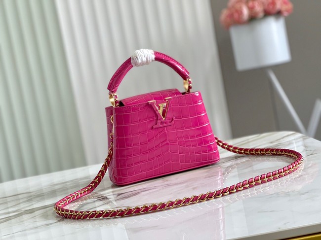 Louis Vuitton crocodile skin CAPUCINES MINI M81190 rose