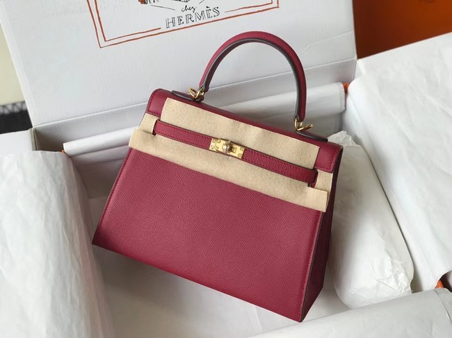 Hermes Original Epsom Leather KEL2578 Burgundy