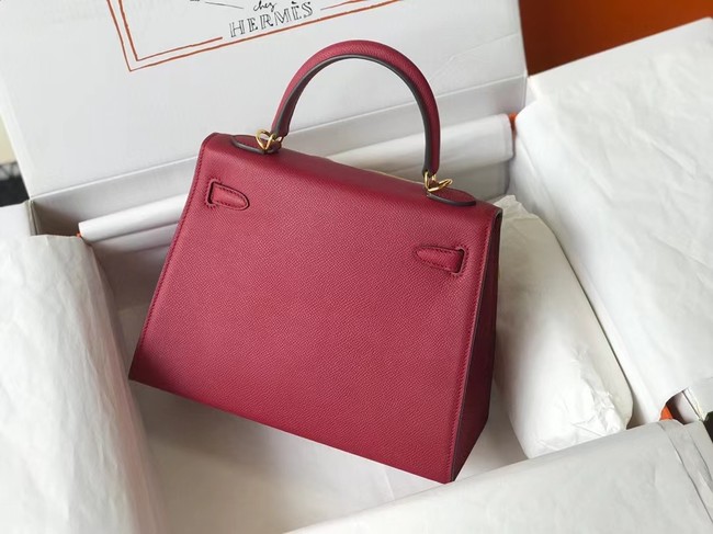 Hermes Original Epsom Leather KEL2578 Burgundy