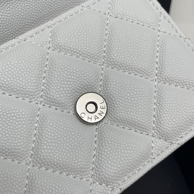 Chanel Grained Calfskin CLUTCH WITH CHAIN AP2758 white