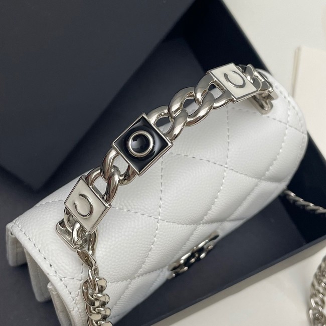 Chanel Grained Calfskin CLUTCH WITH CHAIN AP2758 white