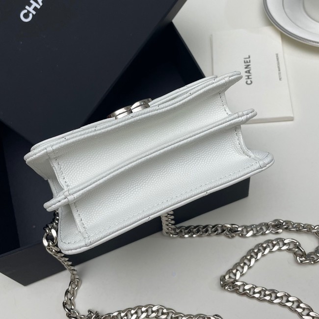 Chanel Grained Calfskin CLUTCH WITH CHAIN AP2758 white