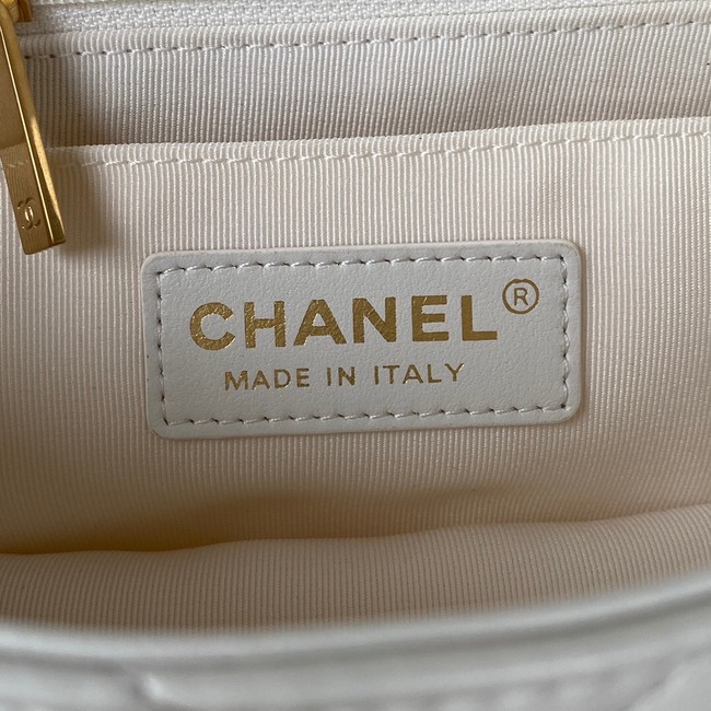 Chanel FLAP BAG Lambskin & Gold-Tone Metal AS3451 white