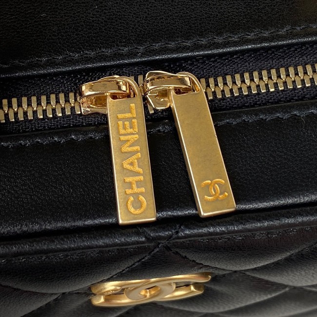 Chanel SMALL VANITY CASE Lambskin & Gold-Tone Metal AS3318 black