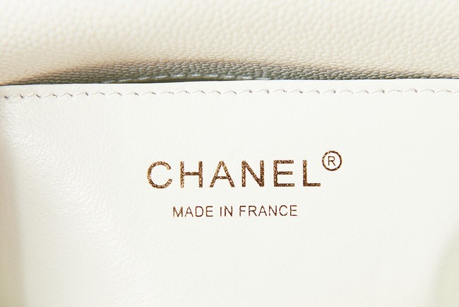 SMALL BOY CHANEL MESSENGER BAG Grained Calfskin & Gold-Tone Metal AS3350 white