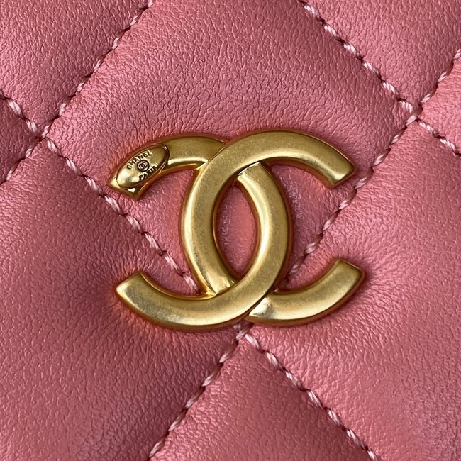 Chanel VANITY CASE Lambskin & Gold-Tone Metal AS3319 pink