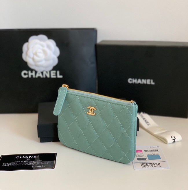 Chanel Calfskin Leather & Gold-Tone Metal A69271 green