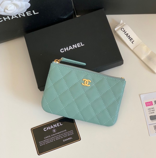 Chanel Calfskin Leather & Gold-Tone Metal A69271 green