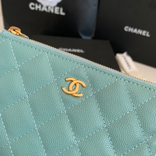 Chanel Calfskin Leather & Gold-Tone Metal A69271 green