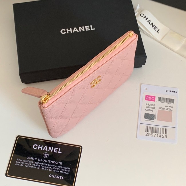 Chanel Calfskin Leather & Gold-Tone Metal A69271 pink