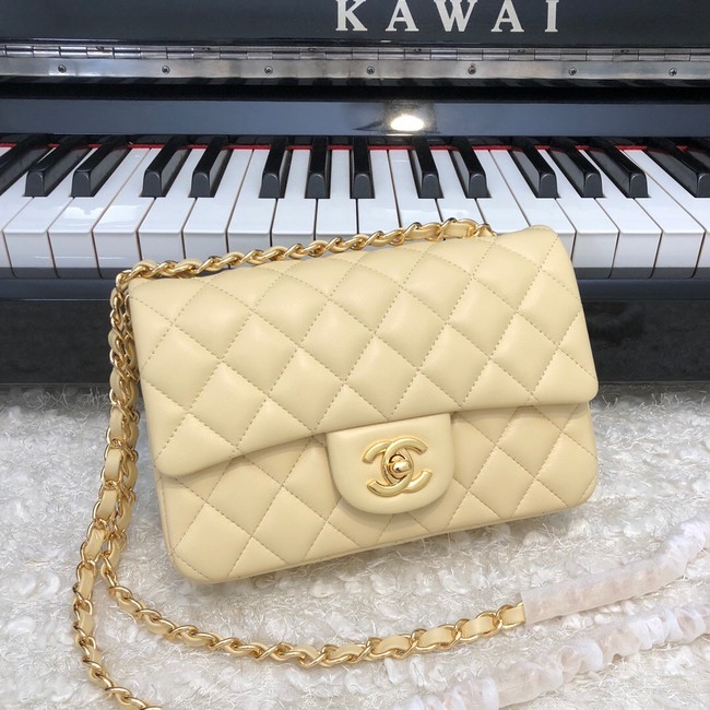 Chanel Classic Flap Bag Original Sheepskin Leather A1116 apricot&Gold-Tone Metal