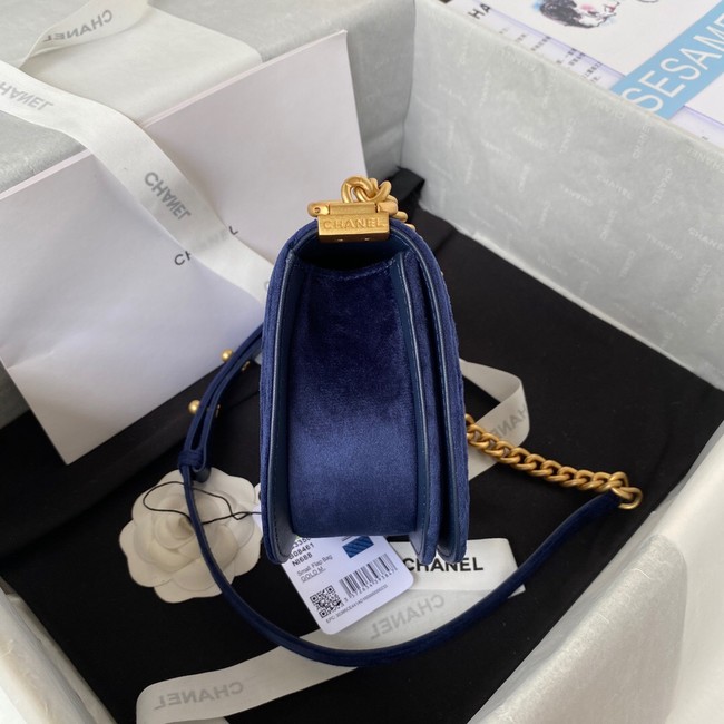 SMALL BOY CHANEL MESSENGER BAG AS3350 Navy Blue