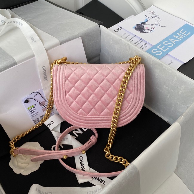 SMALL BOY CHANEL MESSENGER BAG AS3350 pink